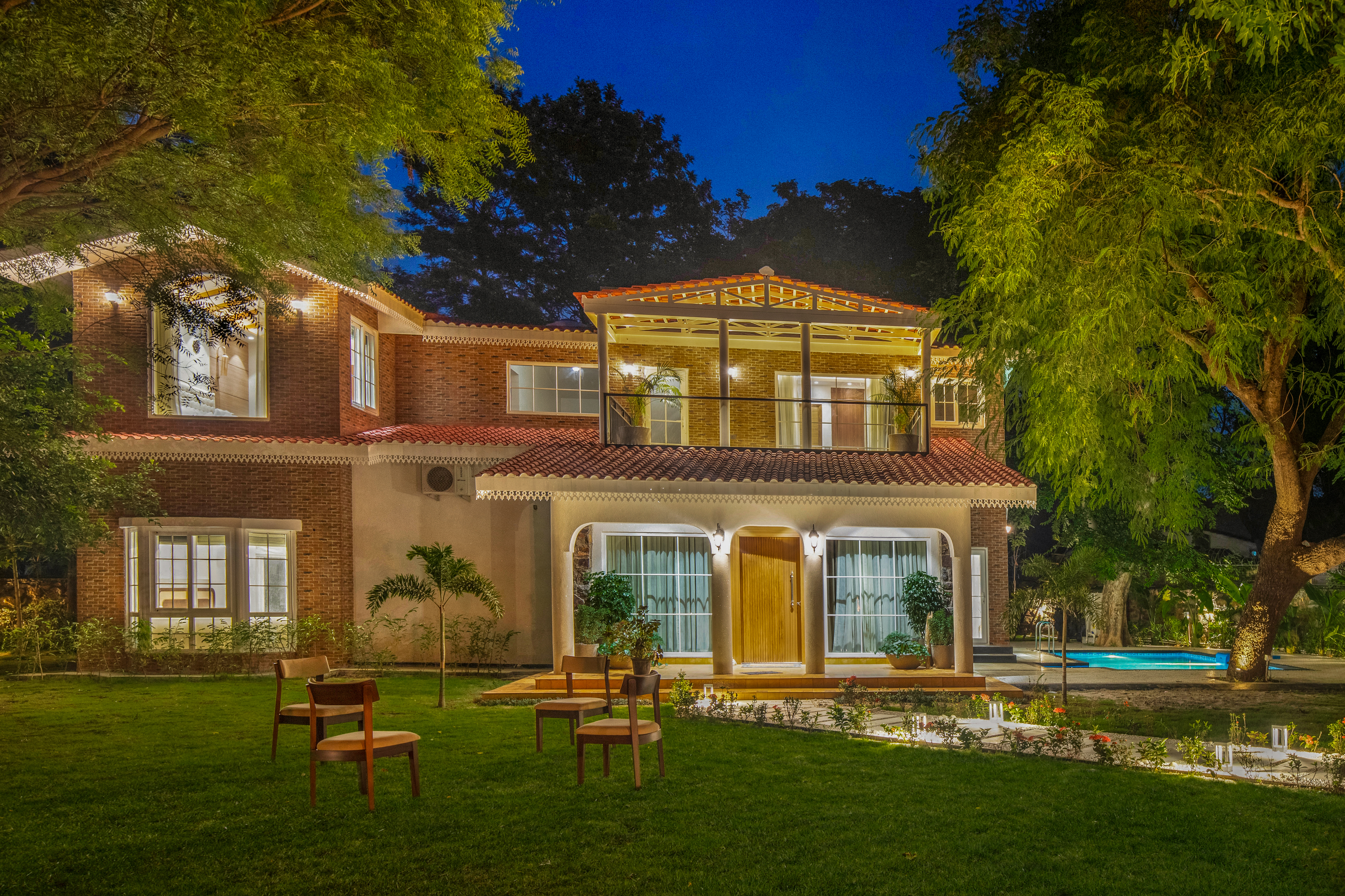 Varsha Greens | A 4-BHK Retreat on 0.8-Acre Land with Private Pool, Lush Garden & Outdoor Patios